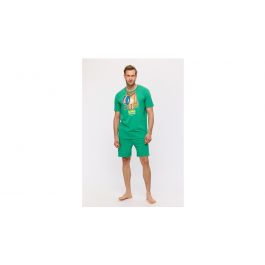 Pyjama Heren Woody Short King Of Sleep - Groen