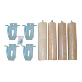 Set van 4 houten poten Beuk 22 cm incl drukverdelers