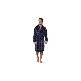 Badjas Heren Pastunette Sjaalkraag Flanel Fleece - Dark Blue