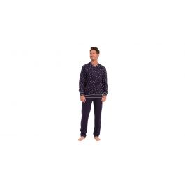 Pyjama Heren Pasha V-hals Bootjes - Donkerblauw