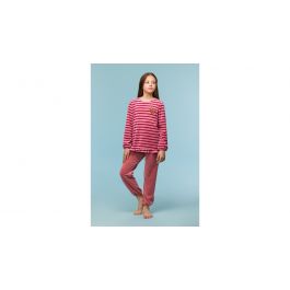 Pyjama Meisjes Woody Velours Strepen Top - Roze