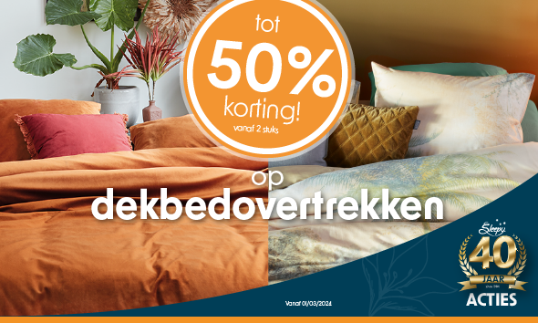 Tot 50% korting opBedtextiel